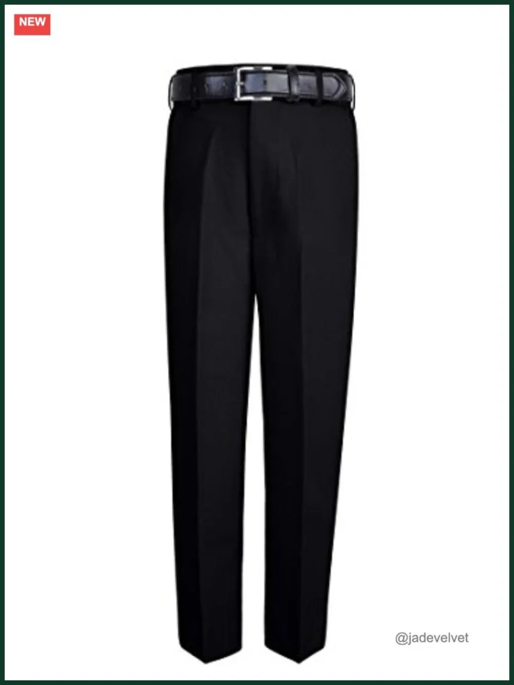 Boys Flat Front Dress Pants with Belt, Wrinkle Resistant, Comfort Waist